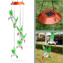Load image into Gallery viewer, LED Solar Powered Hummingbird Chime