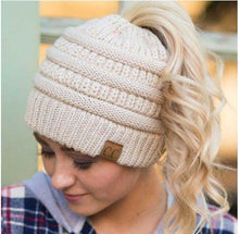 Load image into Gallery viewer, Ponytail Knit Beanie