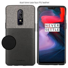 Load image into Gallery viewer, Elegent &amp; Stylish PU Leather Back Case Cover for OnePlus 6 - Black