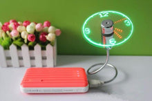 Load image into Gallery viewer, Flexible USB Fan with LED clock