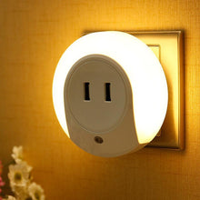 Load image into Gallery viewer, Intelligent sensor LED night light with 2 phone chargers