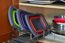 Load image into Gallery viewer, Kitchen Collapsible Silicone Colander Strainer Expands to 24 Over the Sink Basket Cooking Water Drainage