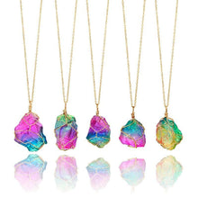 Load image into Gallery viewer, Rainbow Quartz Chakra Healing Pendant Necklace