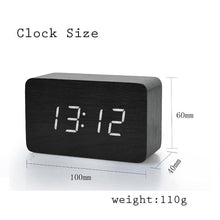 Load image into Gallery viewer, Mini Cube LED Wooden Alarm Clock