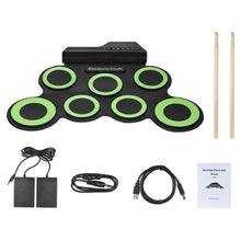Load image into Gallery viewer, Portable Roll Up Electronic Drum Pad Set with Drum Sticks and Pedal