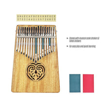 Load image into Gallery viewer, Kalimba 17 keys Solid Wood Thumb Piano with Carry Bag