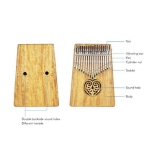 Load image into Gallery viewer, Kalimba 17 keys Solid Wood Thumb Piano with Carry Bag