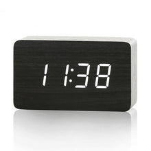 Load image into Gallery viewer, Mini Cube LED Wooden Alarm Clock