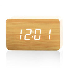 Load image into Gallery viewer, Mini Cube LED Wooden Alarm Clock