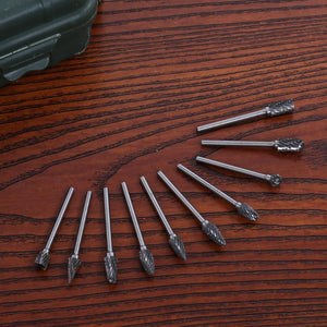 Double Diamond Cut Rotary Burrs 10pcs Set