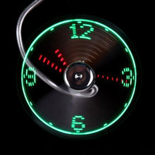 Load image into Gallery viewer, Flexible USB Fan with LED clock