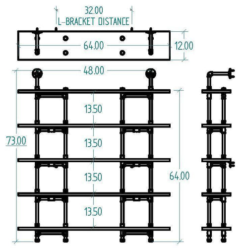 EUGENE MODERN INDUSTRIAL BOOKCASE