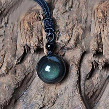 Load image into Gallery viewer, Rainbow Eye Obsidian Necklace